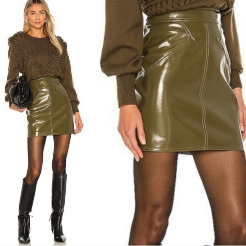 Pleather mini skirt